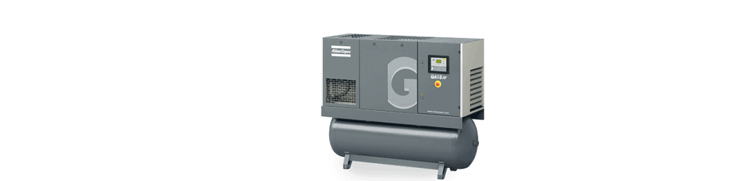 Compressor de parafuso lubrificado Atlas Copco GA 15 a GA 26 de velocidade fixa