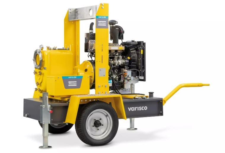 Motobomba Atlas Copco VAR para drenagem de obras