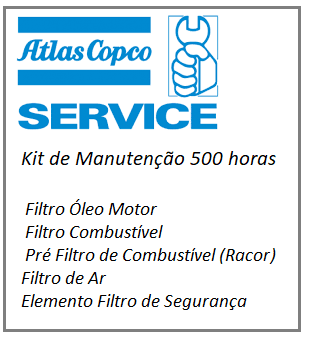 Kit de manutenção original Atlas Copco de 500 horas